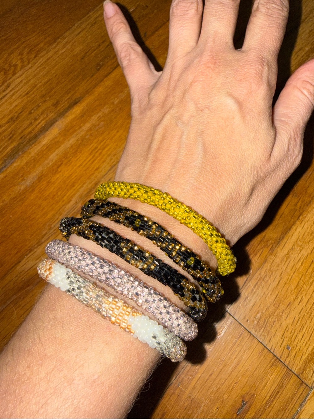 Sashka Handmade Crochet Seed Bead Glass Twist Bracelets